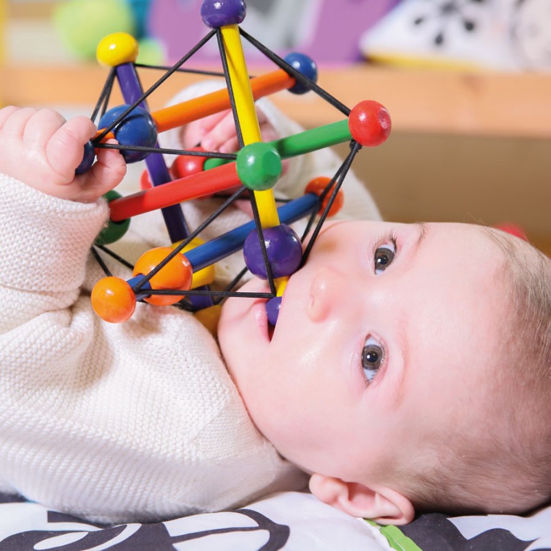 Juguetes para bebés de 0 a 3 a 6 a 12 meses de edad, recién nacido, espejo  infantil, juguetes de estimulación visual con mordedor, marco de fotos para